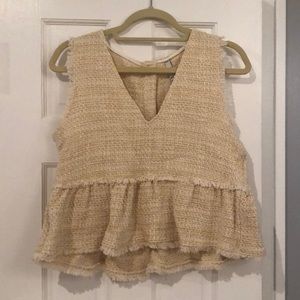Zara tweed babydoll top